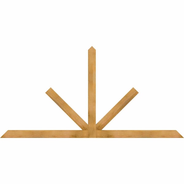 Ekena Millwork Saratoga Rough Sawn Timber Gable Bracket, Western Red Cedar, 96"W x 48"H x 2"D x 4"F, 12/12 Pitch GBW096X48X0204SAR00RWR - main